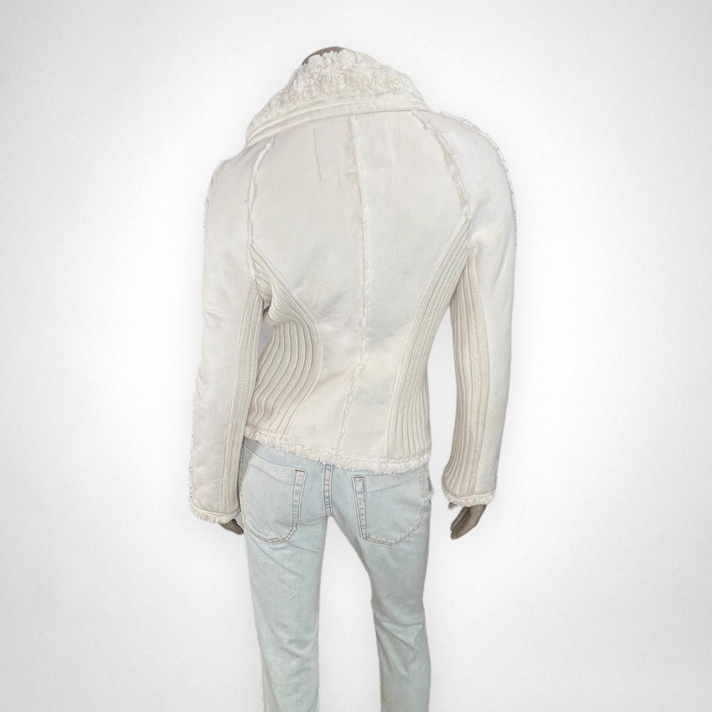 SUGARFLY White Faux Suede and Faux Fur Lined‎ Jacket S - Picture 6 of 13